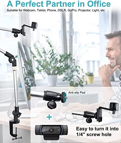 Aozcu Flexible Tablet Stand Holder For Bed, 35In Aluminum Long Arm Ipad Camera Mount For Desk, 360° Rotation Webcam Stand With 1/4 Screw For Ipad Pro 11 Air Mini, Switch, Iphone, More 4-12.9" Devices #TOP3