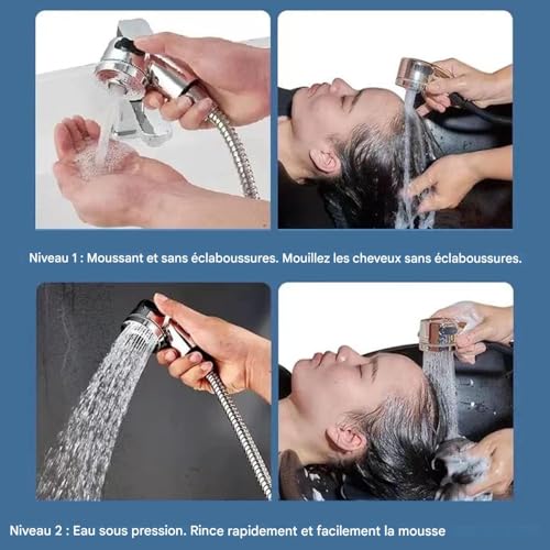 Adaptador de ducha de 2 modos para grifo de baño que evita salpicaduras 5