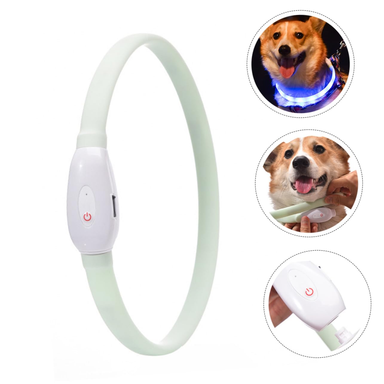 Housoutil Lot De 2 Colliers LED pour Chien 55 Cm Chargement Sécurité Nocturne Confortable