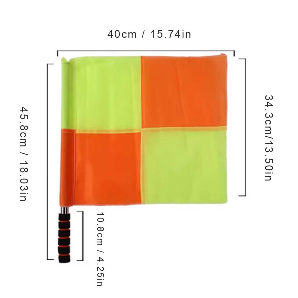 Lot de 2 drapeaux d'entraînement de football, drapeaux de ligne imperméables pour arbitre