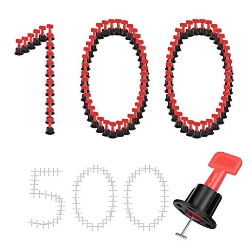 【Upgrade Version】Tile Leveling System Kits 100PCS & 500PCS 1/16 Inch Tile Spacers with Wrench, Reusable Flooring Level Tile levellers & Replaceable T-pin, DIY Wall & Floor Construction Tools by Tanek