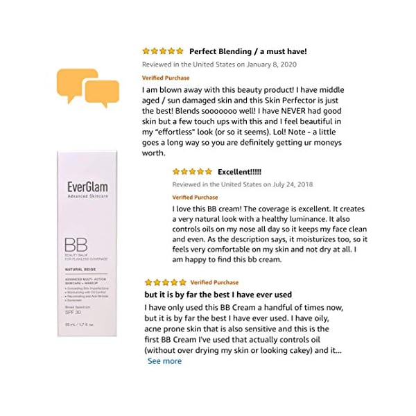 EverGlam K-Beauty Skin Perfector Korean BB Cream, Light Medium - Flawless, Natural Glow in Seconds | Multi-Function Tinted Moisturizer: Stays On All Day, Dewy, Water-Resistant, Oil-Controlling