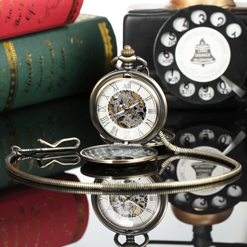 Cadena para reloj de bolsillo de 37,5 cm en color bronce de metal resistente 3