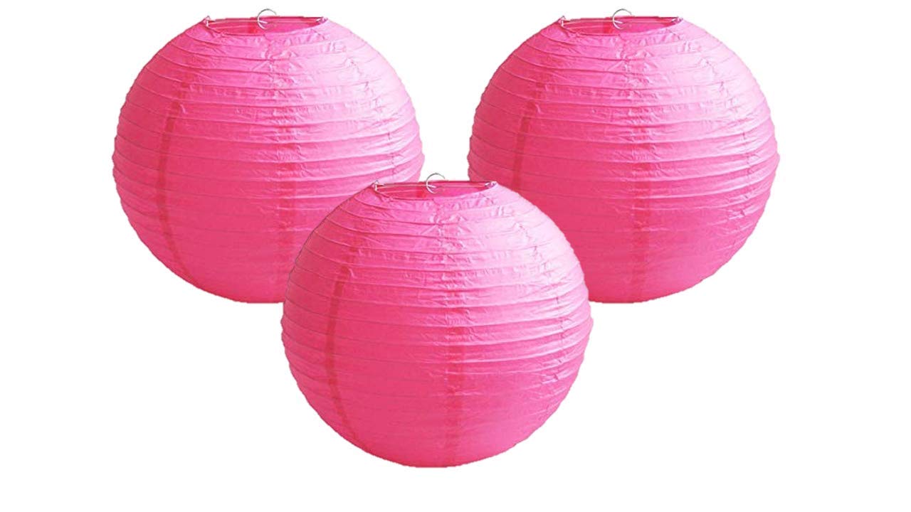 Pack of 3 Paper Lantern Lampshade Party Birthday Baby Shower Wedding Celebration Decoration 4"(10cm) -16"(40cm) (Orange, 12" (30cm)) — view 11