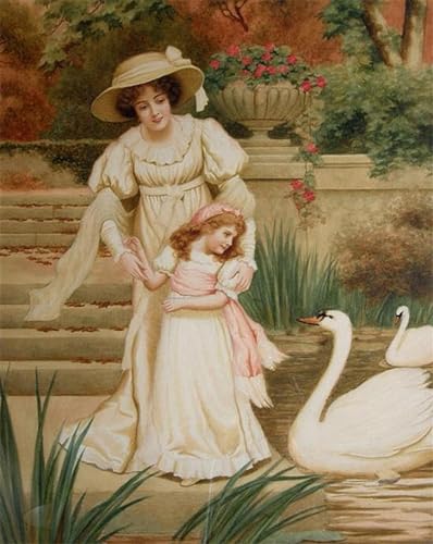 Idylle dans Central Park de Edwin Austin Abbey impression sur toile art portrait 60x90cm