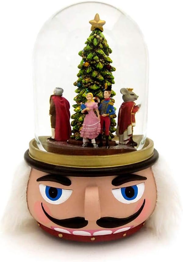 Nutcracker 100MM Musical Holiday Glitterdome Plays Tune Nutcracker Ballet