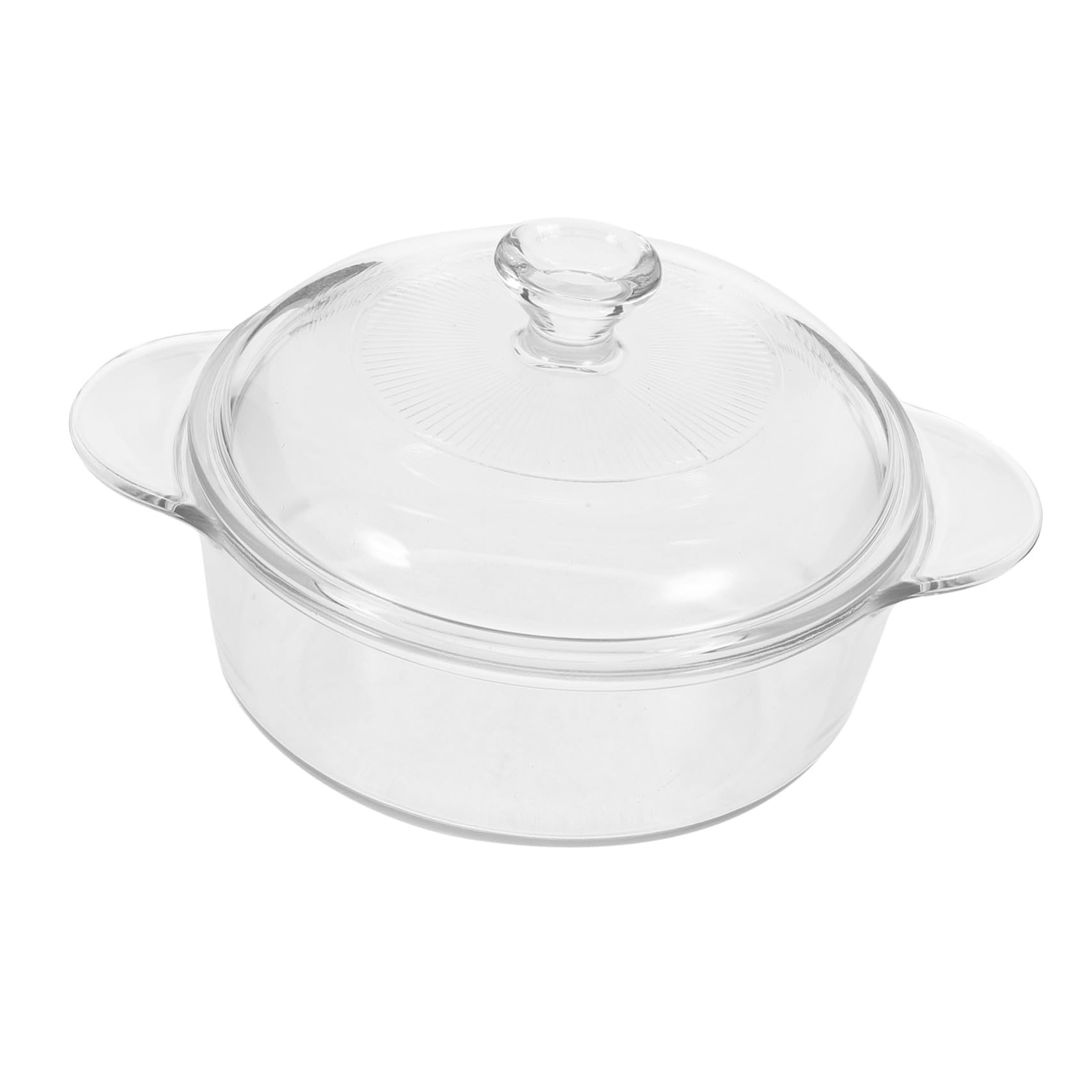 Cuenco de Vidrio Transparente de 1 L con Tapa, Resistente al Calor