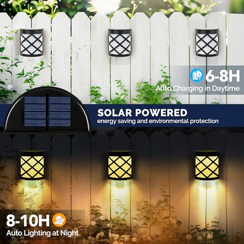 Solpex Solar Fence Lights, 8 Pack Waterproof Deck & Wall Lights - 6 LED Decorative Outdoor for Deck, Patio, Stairs, Yard, Path & Driveway (Warm White) - Image 5