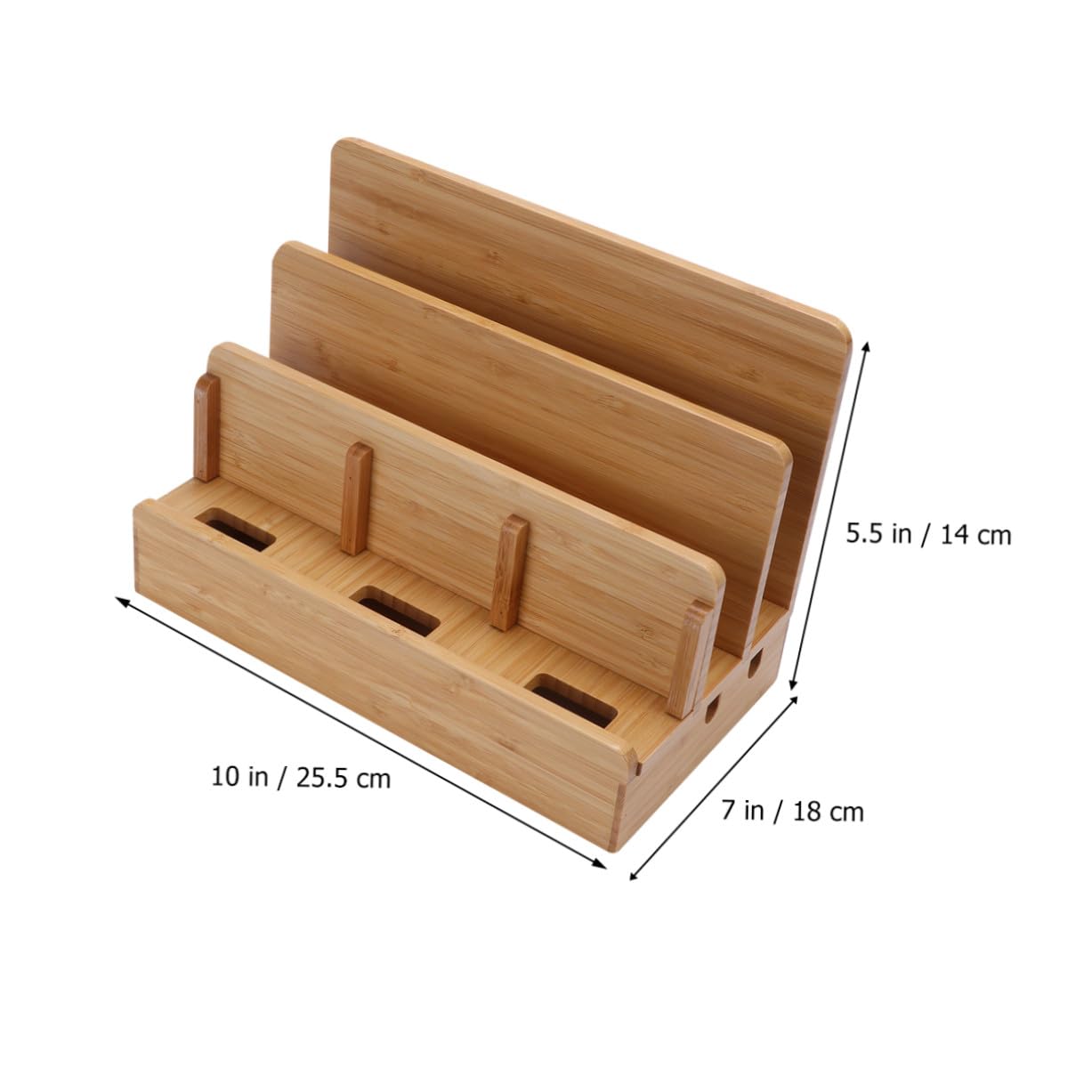 Operitacx Supporto per Caricabatterie per Telefono in Legno Bamboo | Smartphone e Dispositivi Multipli, Foro di Ricarica Riservato, Organizzatore da Tavolo Aspetto Distintivo