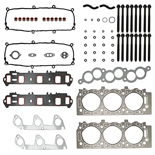 Image of Cylinder Head Gasket Set with Head Bolts Compatible with 1998-2001 Ford Ranger 1998-01 Mazda B3000 Head Gasket Kits 3.0L V6 HS9902PT ES72174