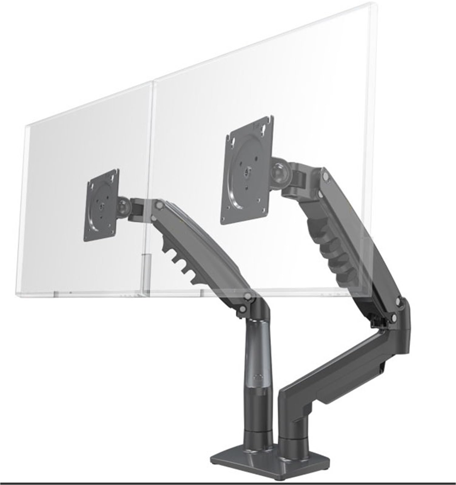 YLUPVT F160 Holder Full Motion Dual Arm Monitor Support 17-30 Inch Mount Bracket Load 2-9 Kgs Each(2025 Matte Charcoal)