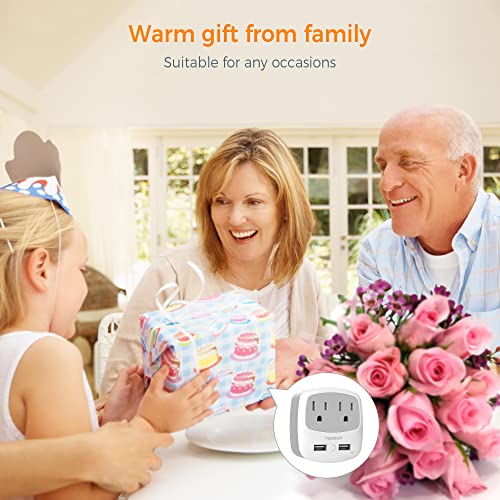Image of TESSAN New Zealand Australia Plug Adapter, Type I Travel Adaptor with 2 USB Ports 2 American Outlets, US to Australian AU Fiji Argentina China Charger Power Converter