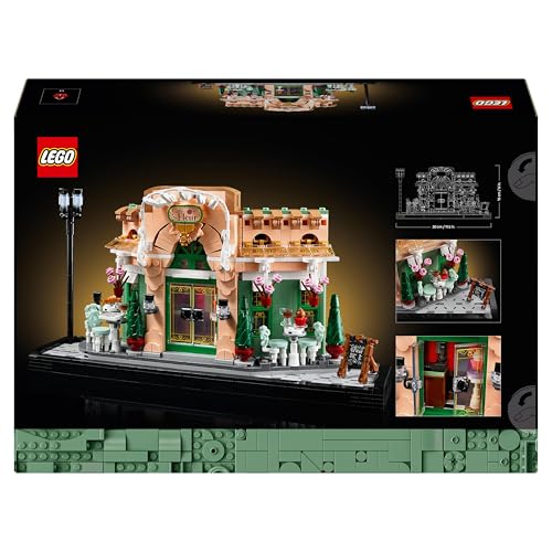 LEGO Icons Le café français - Construction pour Adulte sur Paris - Architecture Parisienne, chaises décoratives, Pots de Fleurs - Maquette de décoration Maison ou Bureau - Cadeau Femme ou Homme 10362