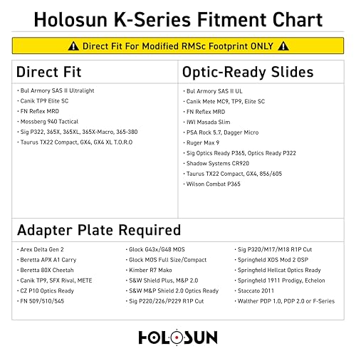 HOLOSUN HS407K X2 Red 6 MOA Dot Open Reflex Optical Sight for Subcompact Pistols - Durable Parallax Free Unlimited Eye Relief Handgun Sight with Aluminum Housing & Shake Awake Technology