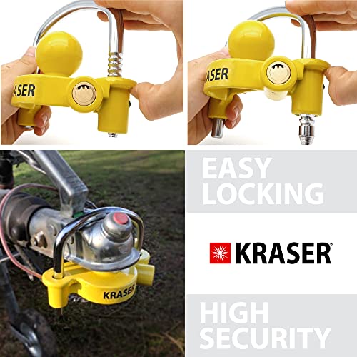 KRASER KR815 Anhängerschloss Anhänger Schloss Schloss Anhängerkupplung Anhängerschloss Diebstahlschutz, Antischlingerkupplung Anhängerkupplung Diebstahlschutz, Diebstahlsicherung Anhänger Gelb – Bild 8