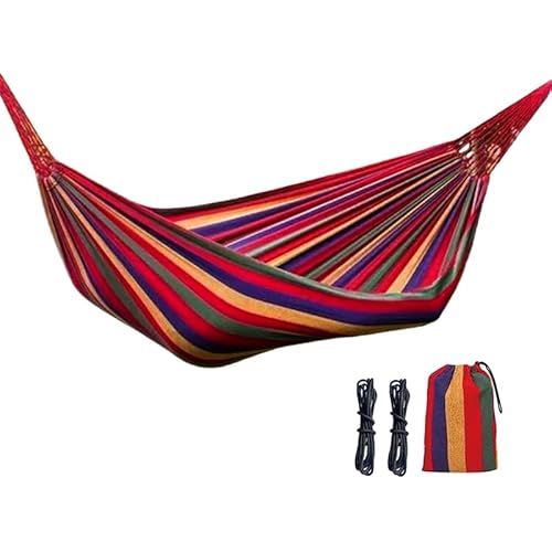 WeiTrust Double Camping Hammock for Outdoor & Indoor Garden, 78.7 * 63.0 in Thickened Polyester-Cotton Canvas, 330lbs Load Capacity, Camping Gear Accessories