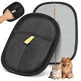 Intrestio Pet Hair Removal & Grooming Gloves, Reusable Electrostatic Pet Fur Remover Mitt, Washable Shedding Brush Glove for Dog Cat, Multi Surface Lint & Fur Cleaning Tool for Furniture, Car & Carpet