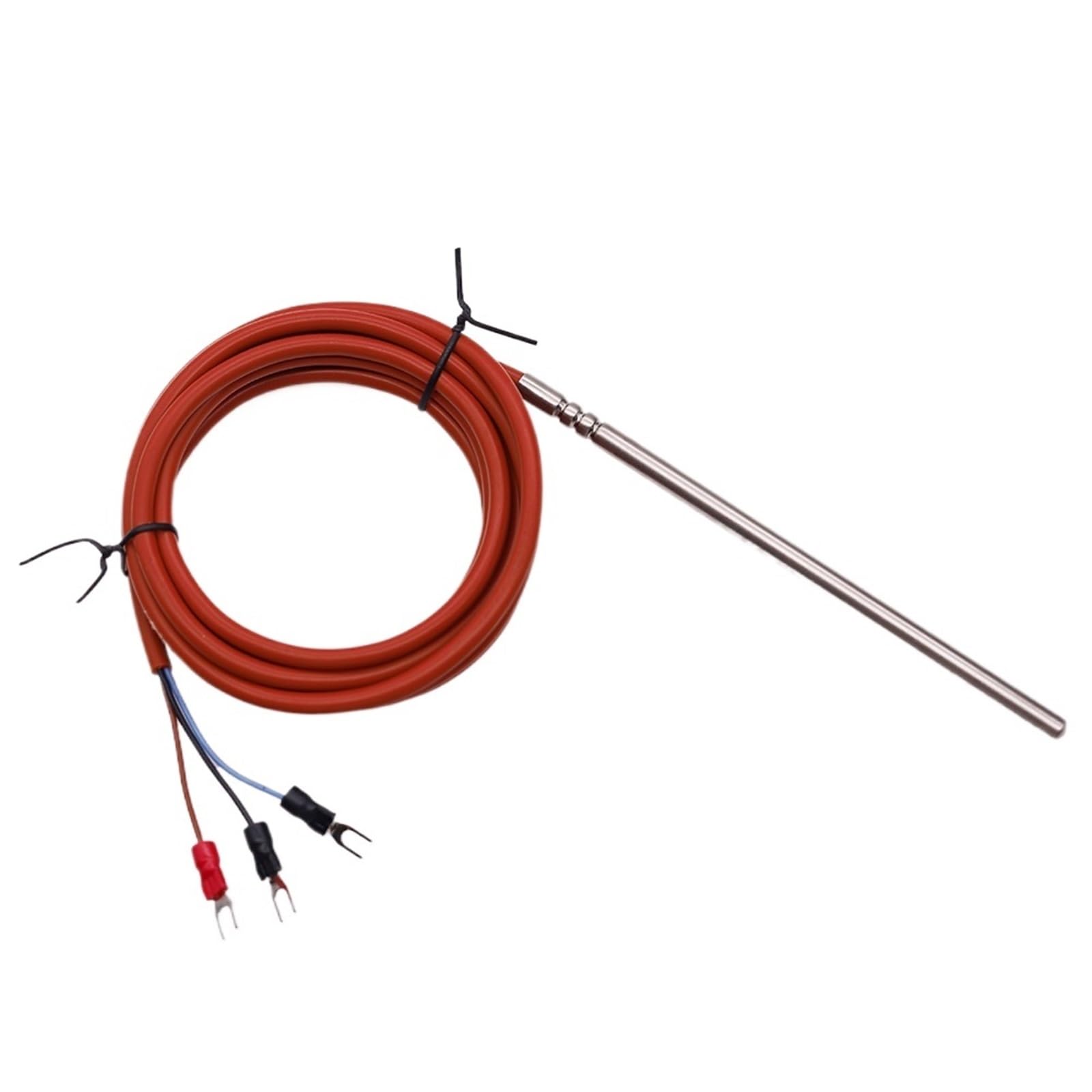 6 * 140mm 3 cables tipo PT100 termopar sonda de temperatura impermeable sensor de termopar de alta temperatura con cable de silicona(With 3m cable)