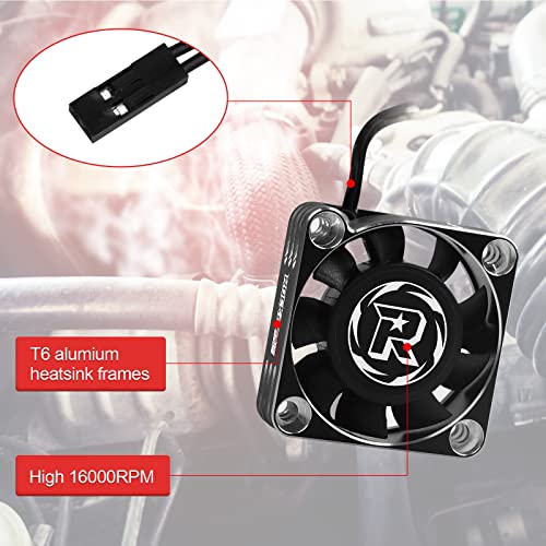 2Pack 16000Rpm Rc Motor Cooling Fan 40Mm 8.5V Aluminum Rc Fans Replacement Parts For Diameter 40-50Mm Motor Heatsink For 1:8 1:5 Scale Rc Car Turck (Silver Black) #TOP2