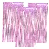 Vaguelly 3個丝門帘 れのあるカーテン 背景装飾 婚式 日 パーティー用のスト