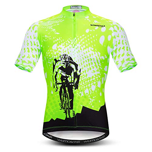 Men's Cycling Jersey Multicolored Diamond Bike Shirt Quick-Dry,Reflective,3-Pockets,S-3XL