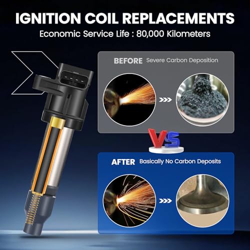Image of 8-Pack UF543 Ignition Coils Compatible with Cadillac XLR /STS 07-09 4.4L V8, XLR /SRX 07-09,STS /DTS 07-10, 4.6L V8 - Replaces 224481KC0A C1807 522202 Compatible with Buick Lucerne 07-11