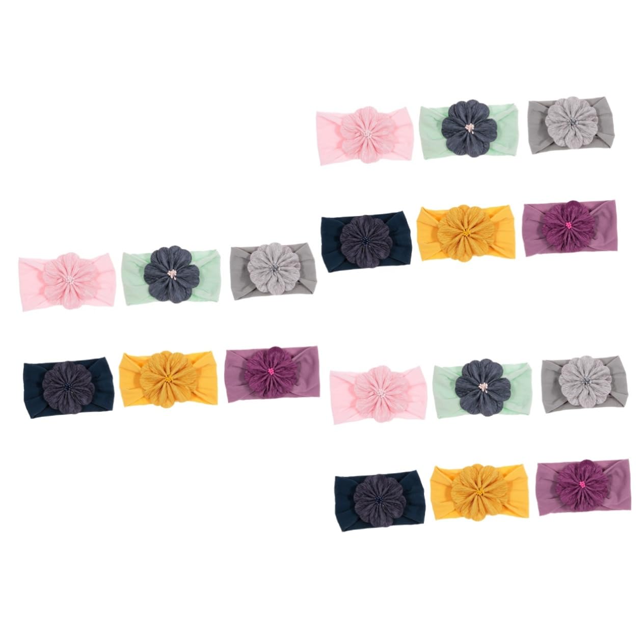 FRCOLOR 18 Pollici Fascia per con fiori da ragazza fascia in cotone impacchi per infantili fasce di cotone hair charms hair jewelry fasce per bambini Fascia colorata