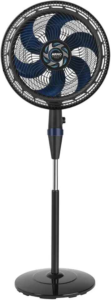 Ventilador de Coluna Arno Xtreme Force Breeze 40cm VB4C, 126W, 6 Pás, 3 Velocidades, Oscilação 80º, Power Zone, Modo Sono Tranquilo, Altura Ajustável de até 1,5m, 110V