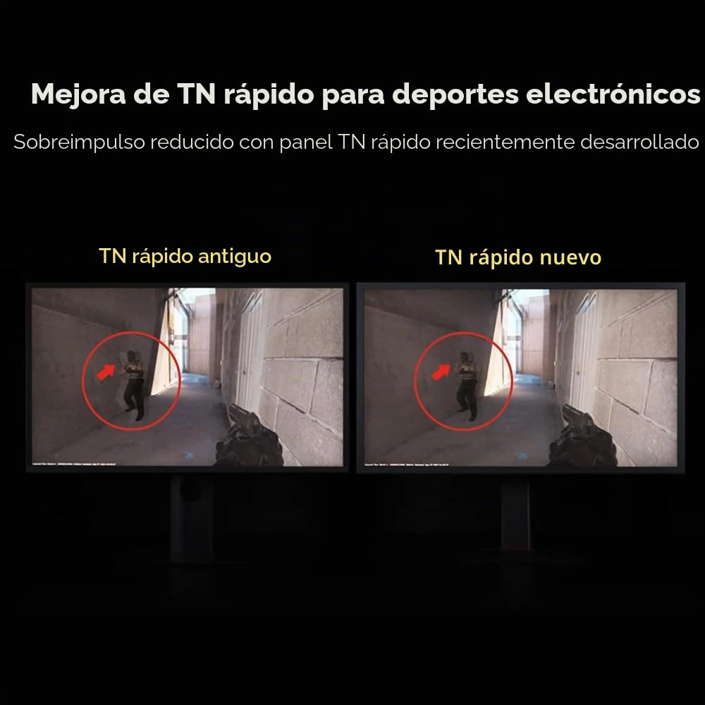 BenQ Zowie XL2540X+ Monitor Gaming de 24,1" 280Hz para Esports, 1080p, Nuevo Panel Fast TN, XL Setting to Share, Ajuste de Altura con diseño de rodamientos de Grado Industrial, S Switch, Visera