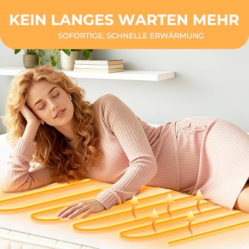 staronce Heizdecke 150x80 cm, Heizunterbett, Wärmeunterbett mit 10 Heizstufen, Abschaltautomatik, Überhitzungsschutz, Maschinenwaschbar für wohlige Wärme Wärmedecke