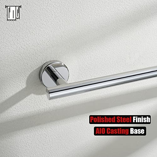 Jqk TB110L24-CH Chrome Towel Bar, 24 Inch 304 Stainless Steel Thicken 0.8Mm Towel Rack Bathroom, Towel Holder Polished Finished Wall Mount thumb #7