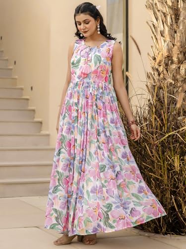 Robe évasée rose légère sans transparence avec sa doublure coton Navlik S - 3