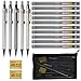 BUYGOO 18PCS Matite Meccaniche Set 5 x Matite Meccaniche,10 x Ricariche e 2 x Gomma, Set di Matite Meccanichecon Nero Borsa Matite Meccaniche in Metallo 0.5 mm per Scrittura, Disegno, Firma(0.5 mm)