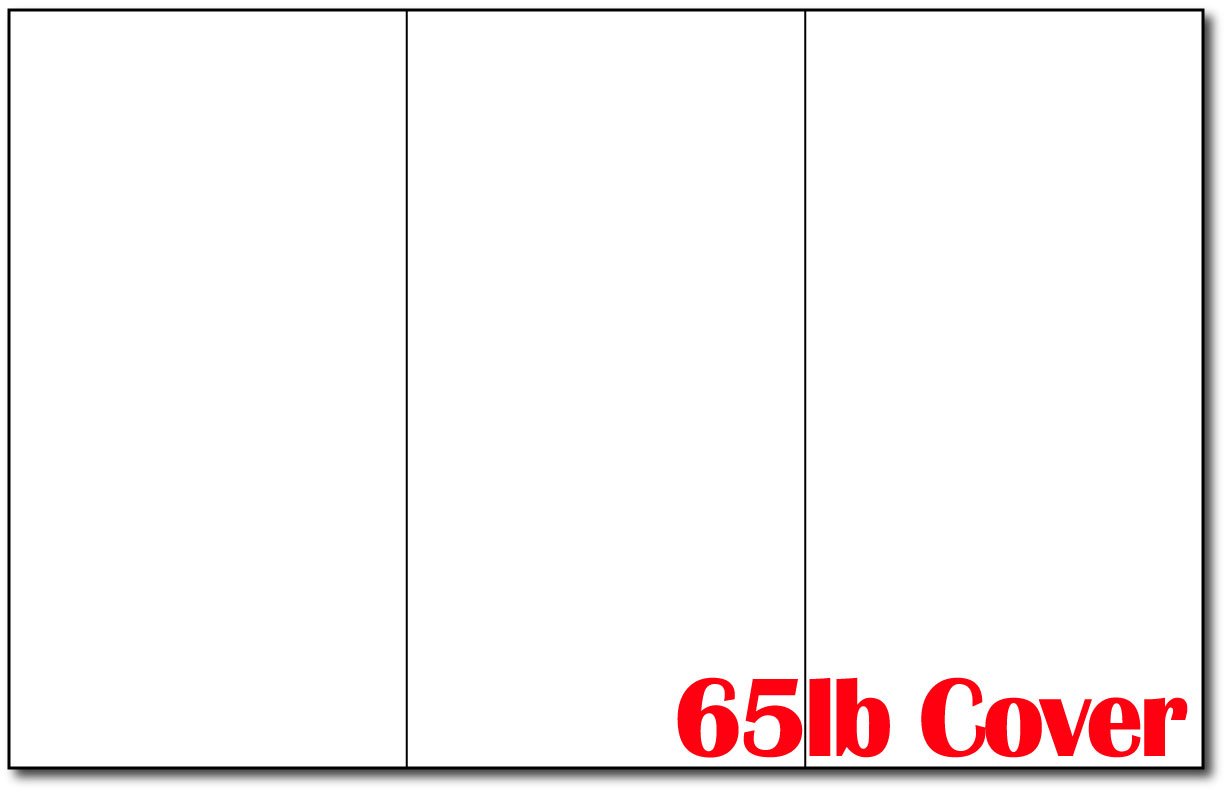 65lb White 11" x 17" Large Tri-fold Brochure Paper - 250 Trifold Brochures