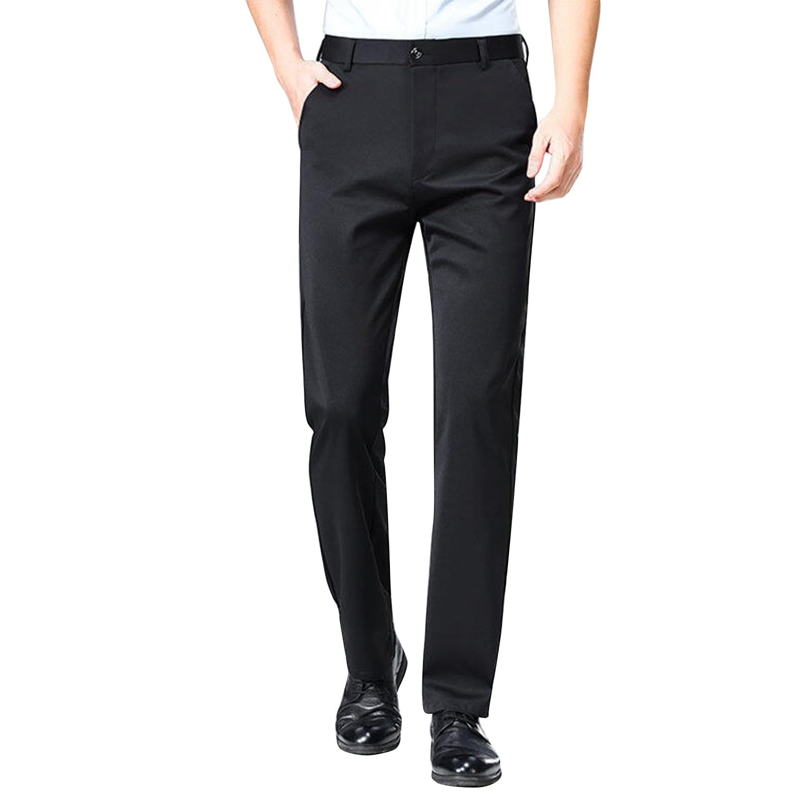 Chinos Pants Men Slim Fit Stretch Dress Pants with Pockets Business Casual Work Formal Pant Flat Front Dress