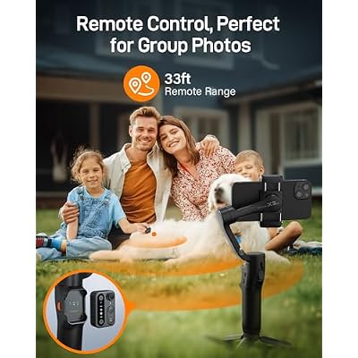 hohem iSteady X3 SE Gimbal Stabilizer for iPhone, Phone Stabilizer with Detachable Remote Control, Portable Foldable 3-Axis Phone Gimbal for Android & iPhone 16 15 Pro Max, Ideal for Travel Vlogging