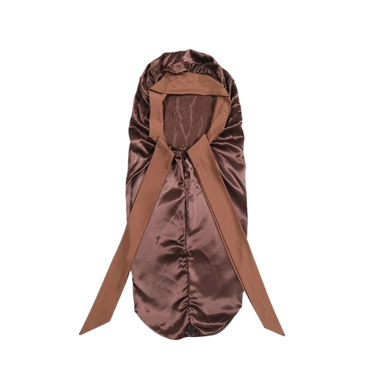 Cuffia in raso lungo morbido e setoso for capelli naturali ricci. for di dimensioni extra large con cravatta for un sonno notturno confortevole per Home(Coffee)