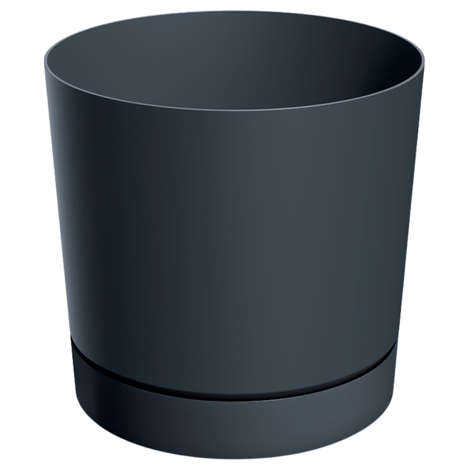 B2C Plant Pots Indoor Outdoor Plastic Marble Concrete Flowerpot Small Medium Large Tubo 5 Colours (Anthracite - One Tone, 13 cm) โ image 1