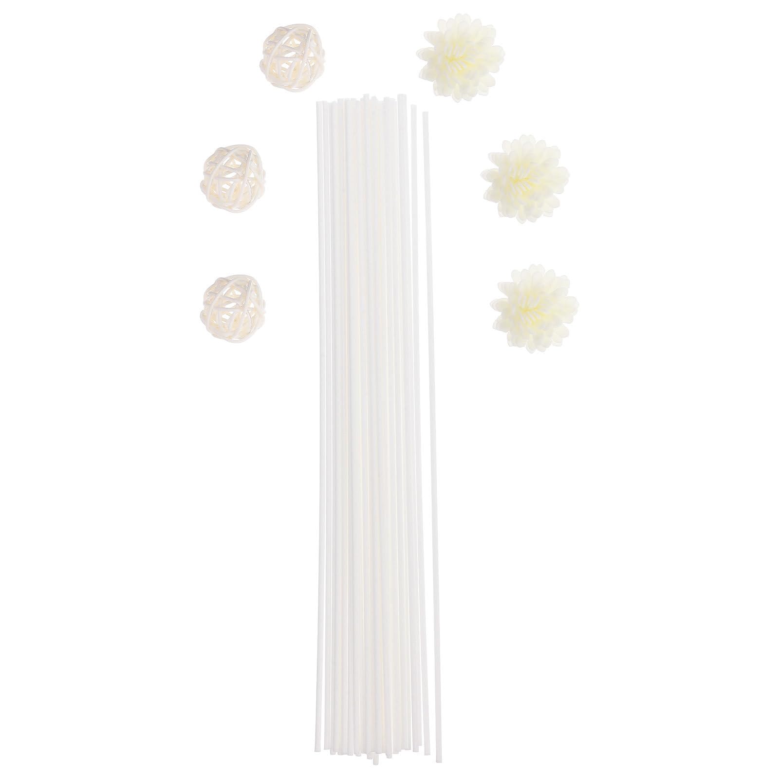 Bâtons de diffuseur en rotin blanc d'aromathérapie avec tiges en fibre premium