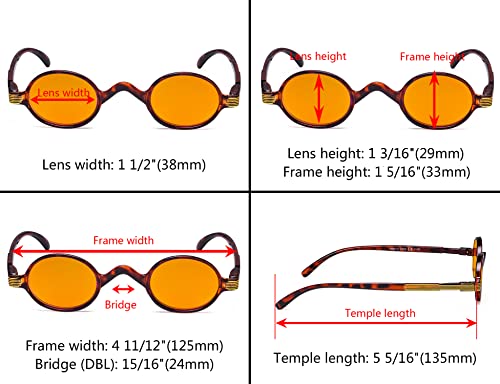 Image of Eyekepper 5 Pack Computer Reading Glasses Small Round Blue Light Filter Readers Orange Tinted +0.50