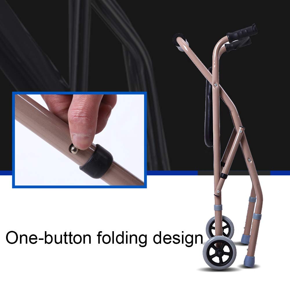 Rollator con asiento plegable de 4 ruedas, ayuda para caminar con movilidad plegable, asiento ajustable en altura para ancianos, 4 ruedas