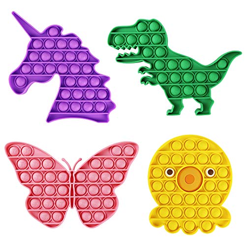4PCS Fidget Bubble Toys, Poppers Fidget Toy Push pop Bubble Sensory Fidget Toys for Autism Special Needs Stress Reliever