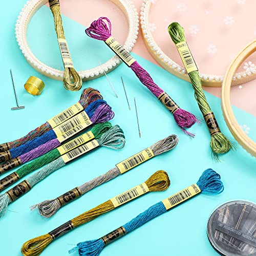 Set de 24 hilos metálicos para bordado multicolor miniatura 5