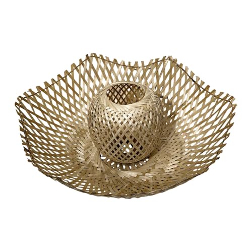 MagiDeal Lampenschirm aus Bambus, Rattan, Handgewebt, Rustikal, Gewebt, Lampenschirm für Pendelleuchte, Korbgeflecht, für Flur, Café, Esszimmer