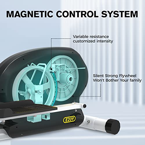 Afully Elliptical Machine, 8 Level Adjustable Magnetic Elliptical Training Machines, Elliptical Machine for Home Use, Elliptical with with Pulse Sensor and LCD Monitor
