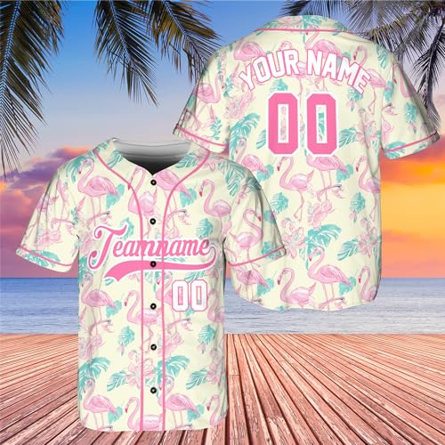 Camiseta personalizada de béisbol tropical de verano para hombres - Uniforme de equipo de béisbol con nombre, número y logo miniatura 3