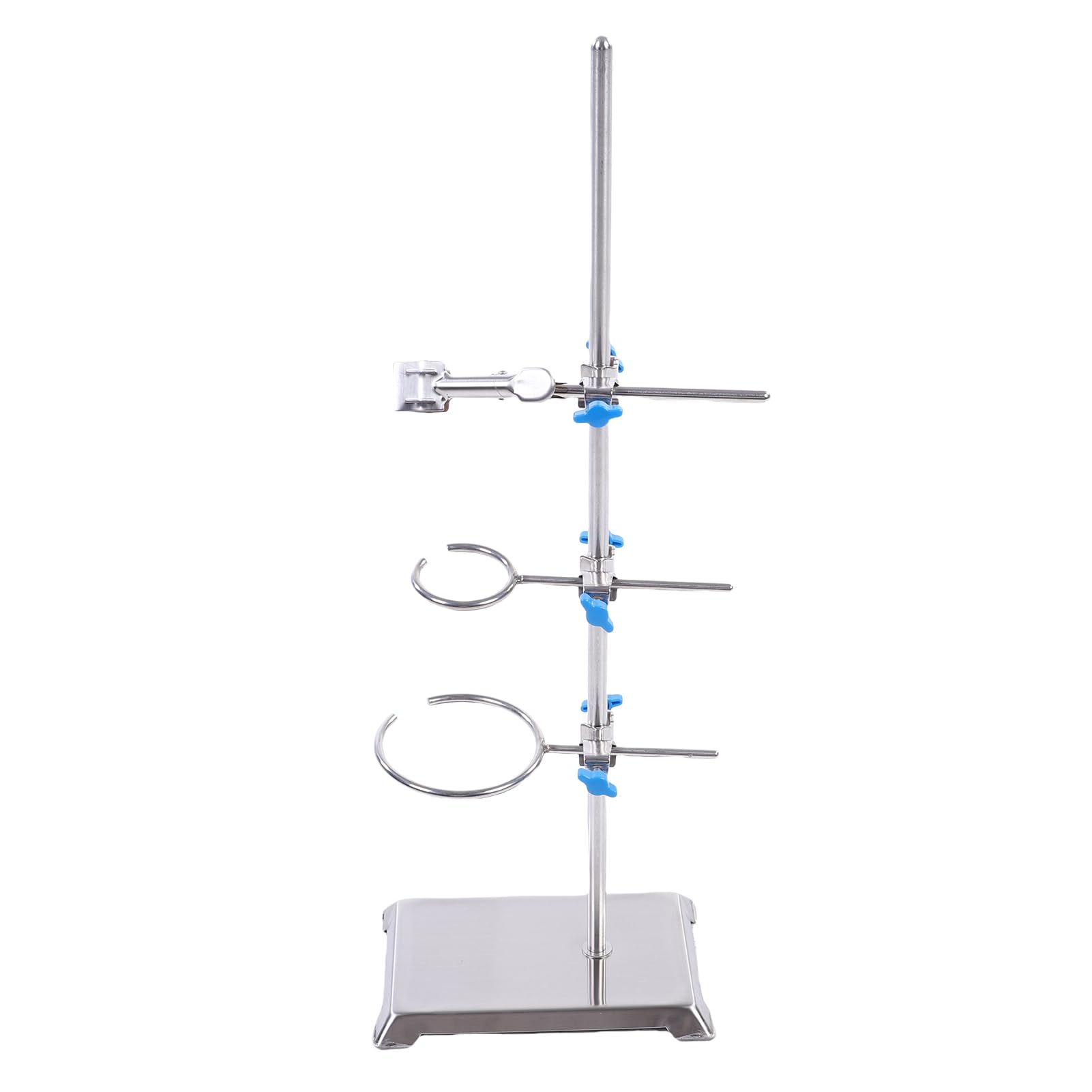 SEAFRONT Laborständer-Set, Laborständer-Set aus Edelstahl mit Kolbenklemme, Bürettenklemmen und Kreuzklemmen für Physik-Chemie-Experimente, Lehrmittel