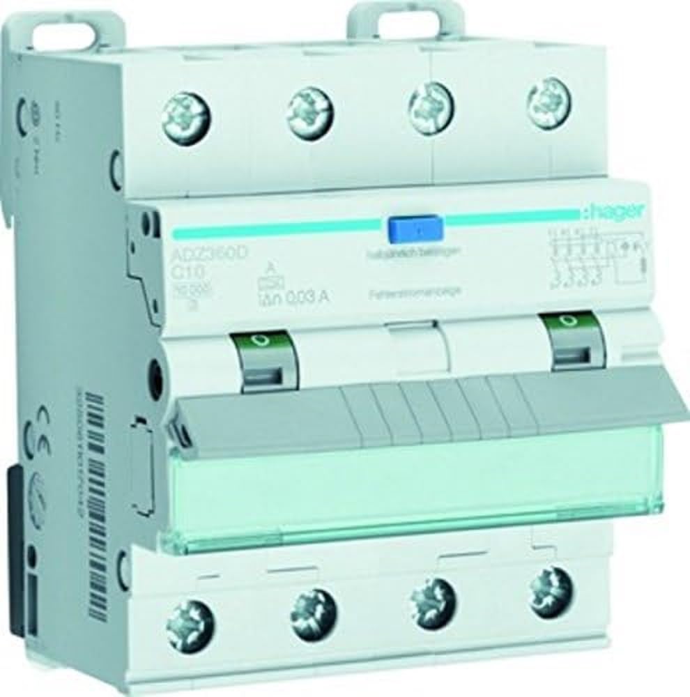 4P C10A 0.03A Differential Overcurrent Switch Type A RCBO ADZ360D