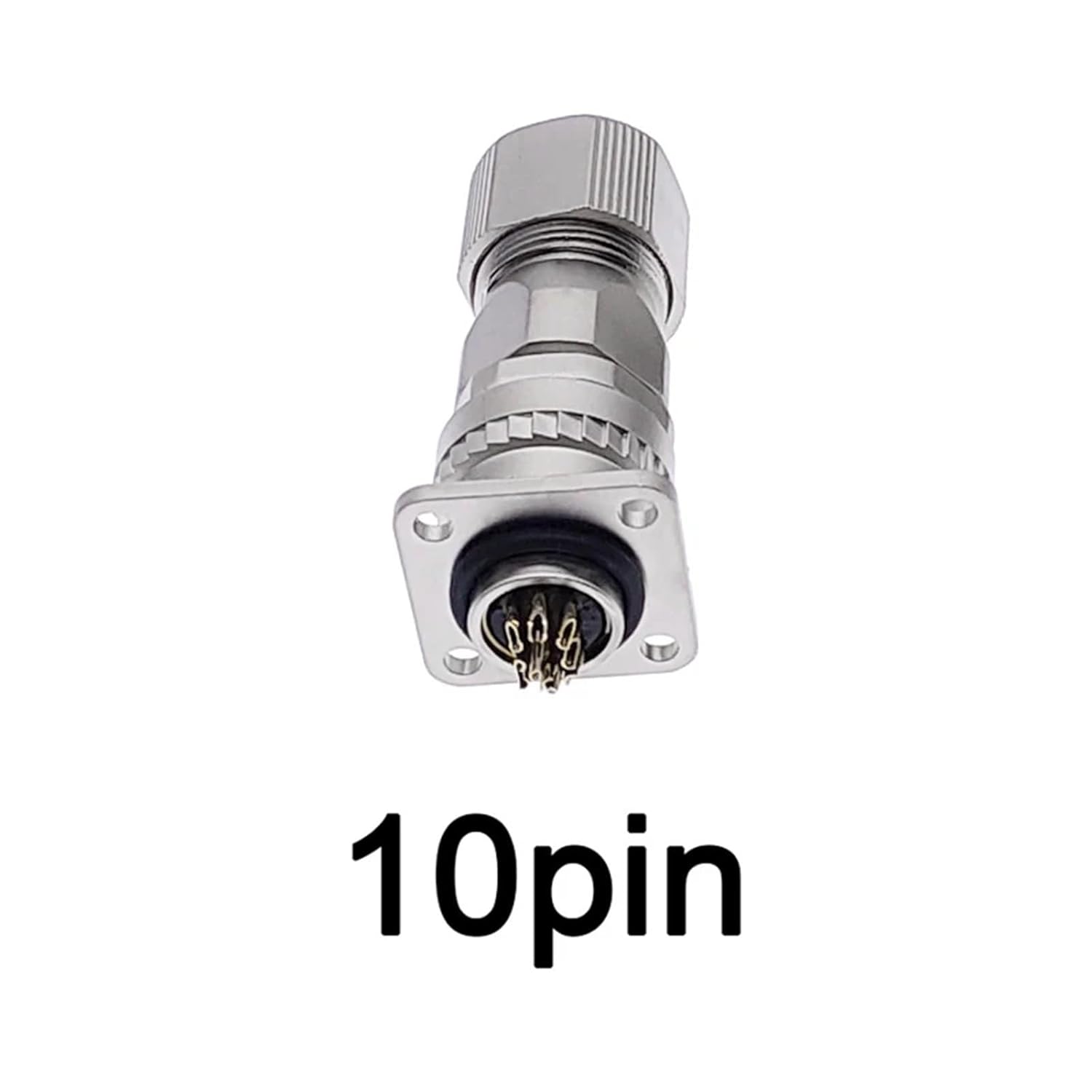 1Pcs Connector CM10 10pin Angle Straight 2 Core Encoder Socket DDK Metal Connectors(Straight 10Pin)