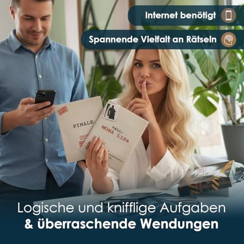 Rätsel Adventskalender 2025 – Der Fall Mona Lisa – Escape & Krimi Detektiv Spiel mit 24 spannenden Aufgaben in Umschlägen – Adventskalender für Erwachsene, Kinder & die ganze Familie (ab 12)